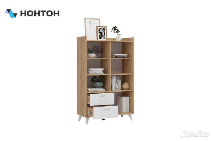 Стеллаж Ирис шк-06 дуб крафт золото / белый