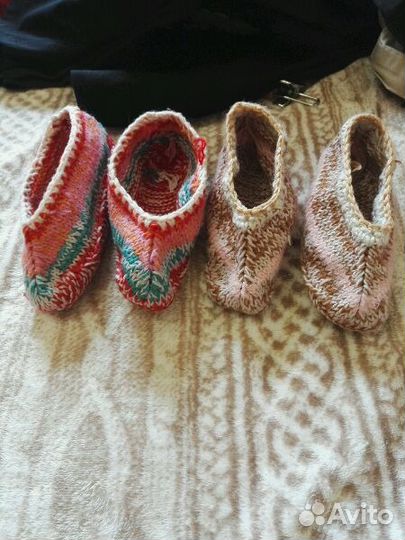Тапочки вязанные симпатичные на девочку