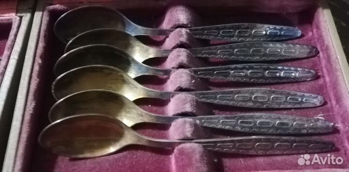 Набор чайных и кофейных ложек из мельхиора