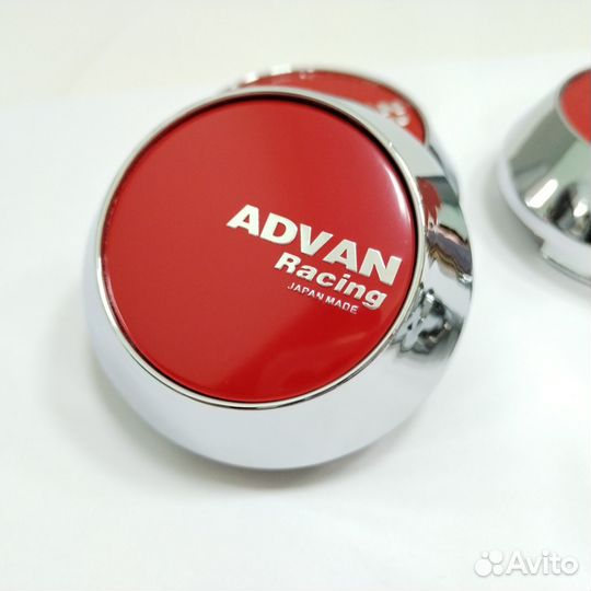 4шт Advan Racing колпак колеса 65/60/8, красный