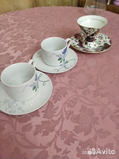 Чашка с блюдцем фарфор