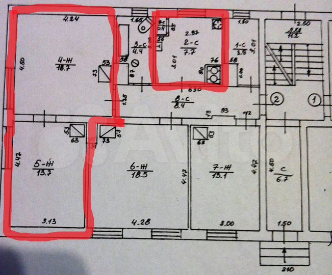 Комната 32,4 м² в 4-к., 1/3 эт.