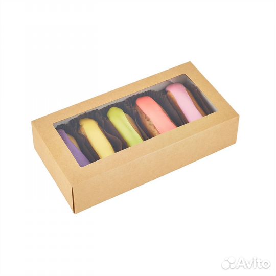 Пенал коробка с окном крафт