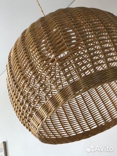 Плетенный абажур, плетный декор, дизайн интерьера