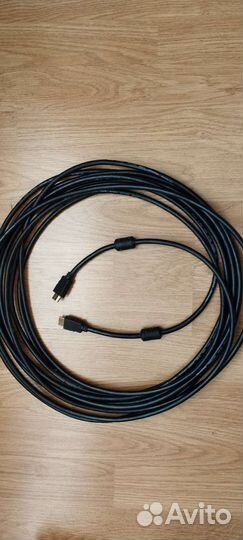 Кабель hdmi-hdmi 10 м + переходник
