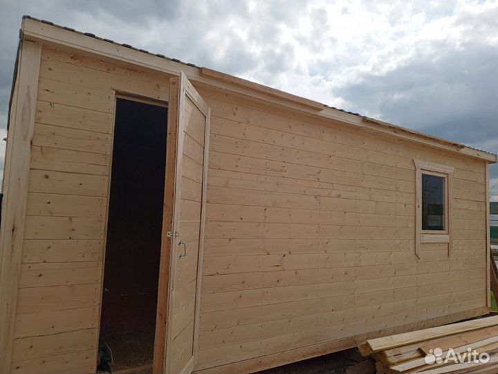 Бытовка 6м с наруже обшивка вагонка