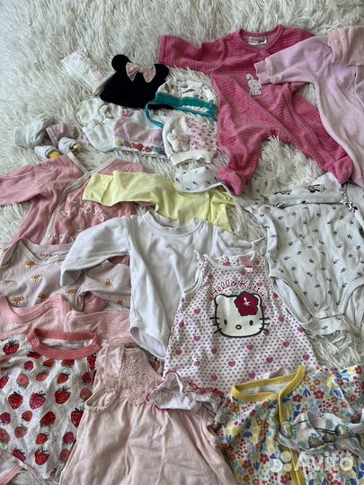 Детские вещи пакетом для девочек 0-6 мес