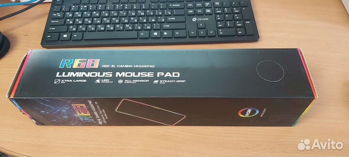 Игровой коврик для мыши с подсветкой 30*80 см xl
