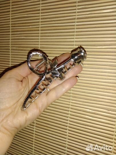 Заколка металлическая Краб для волос Роза 11 см