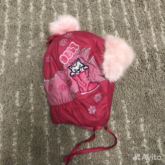 Шапка для девочки утепленная