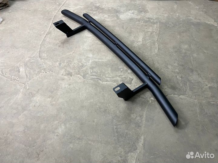 Двойная защита переднего бампера Нива Урбан чёрная