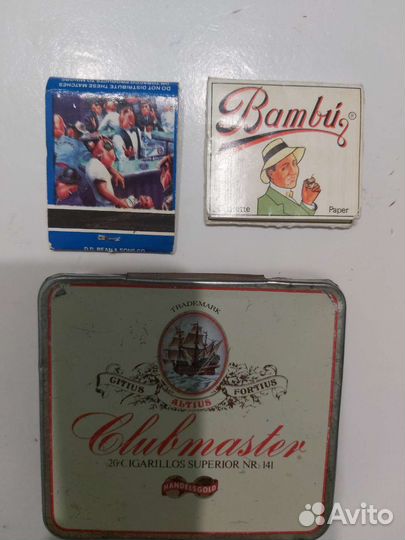 Коробочка от сигар,папиросная бумага,спички