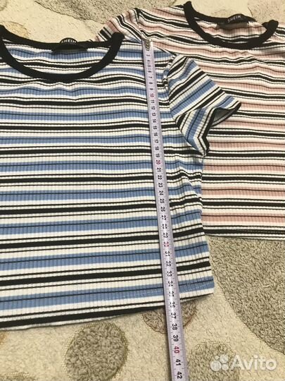 Короткая футболка в полоску р S shein цена за 2 Шт