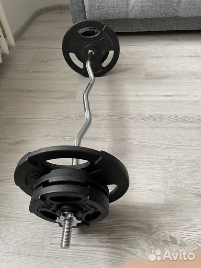 Штанга V грифом и блинами 50кг