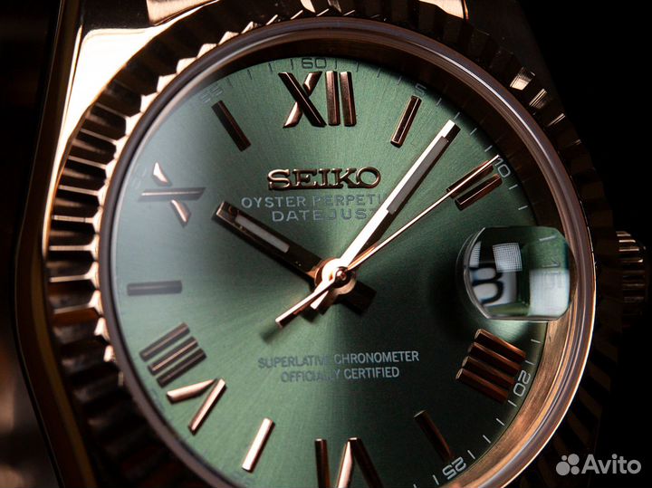 Часы Seiko Datejust 36mm Green-Rose Mod