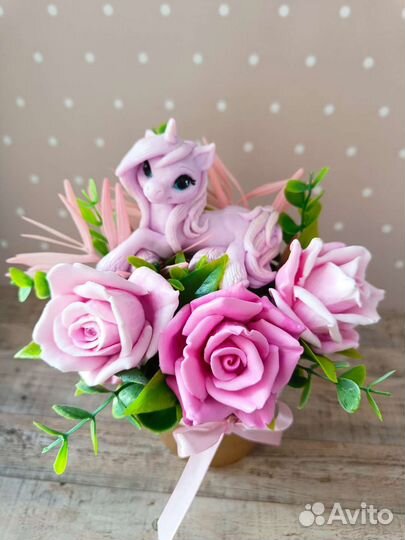 Букет из мыла ручной работы с единорогом