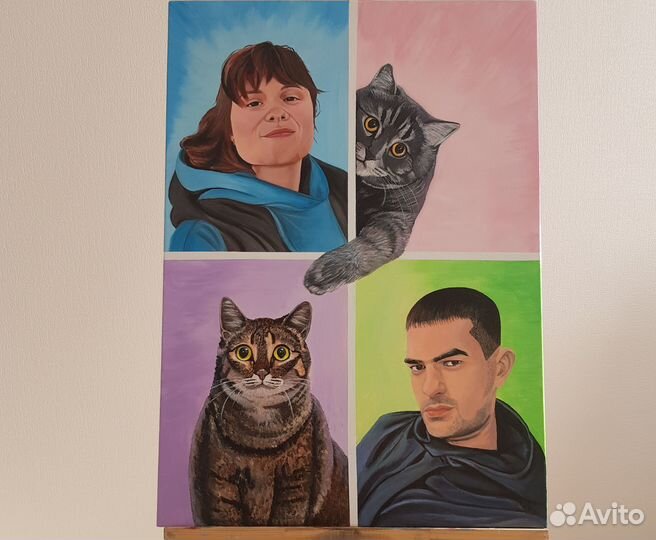 Портрет по фото на холсте (ручная работа)