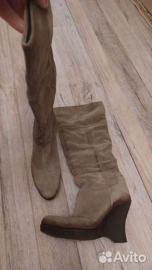 Сапоги демисезонные. Натуральная замша