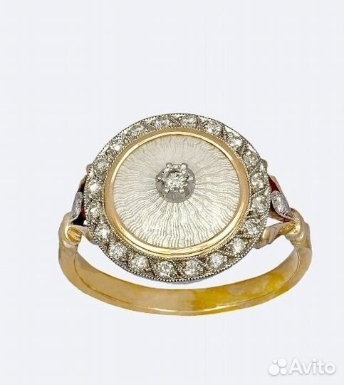 Золотое кольцо женское 585 с бриллиантами