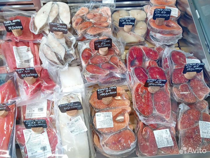 Стейки рыбы в ассортименте