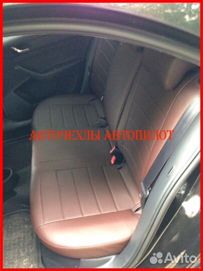 Чехлы Автопилот Skoda Rapid 1 из экокожи шоколад