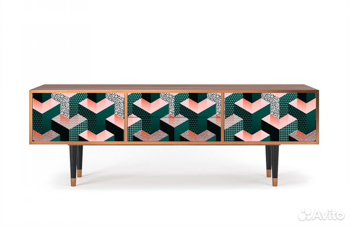 Тв-тумба T4 - Орех - Geometric Madness