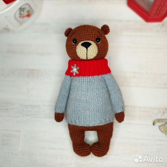 Мишка вязаный, игрушка ручной работы