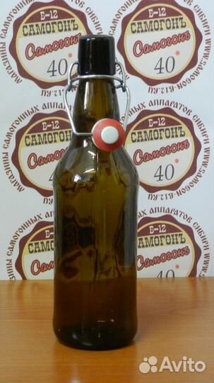 Бутыль 0,5л темная, бугельная крышка