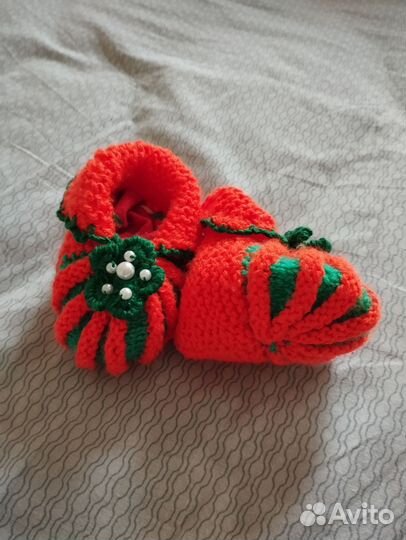 Пинетки для девочки теплые