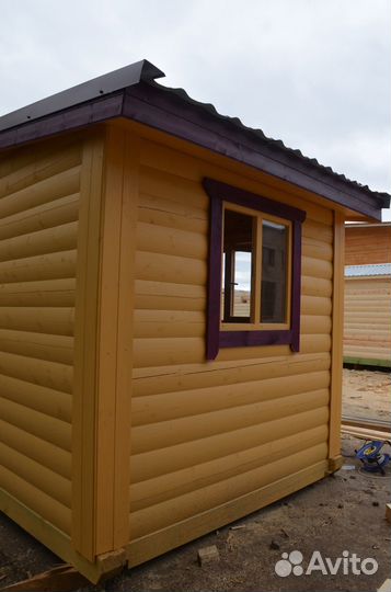 Баня готовая мобильная 6х2,3 из бруса с с/у