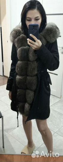 Парка с натуральным мехом 42-44