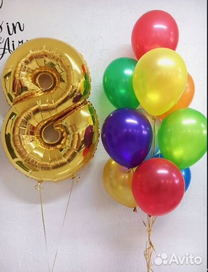 Шары Цифра + фонтан из шаров