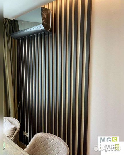 Реечное зонирование, стеновая панель