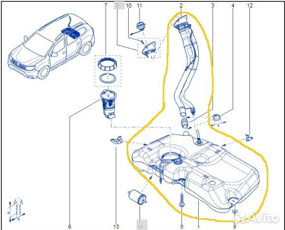 Бак топливный Renault Duster F4RE410 2021