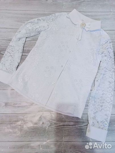 Шикарная блузка для школы, размер 34,40