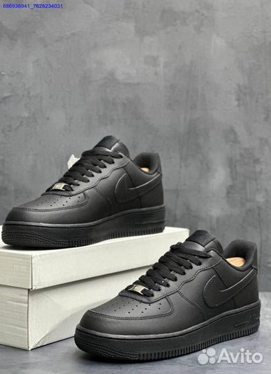 Кроссовки Nike force 1 черные мужские (Арт.47774)