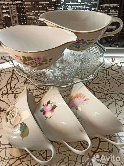Южноуральский Фарфор соусники чайная пара