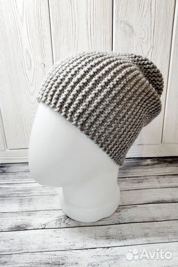 Шапка бини вязаная ручной работы