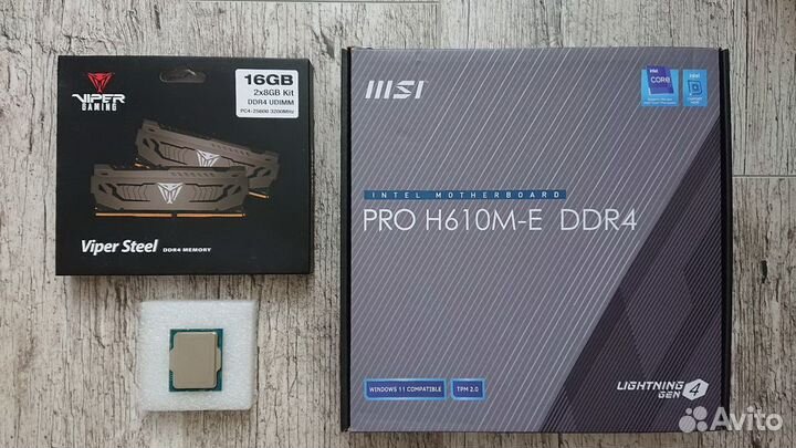 Комплект Core i3-12100F / MSI H610M / 16Gb 3200Mhz
