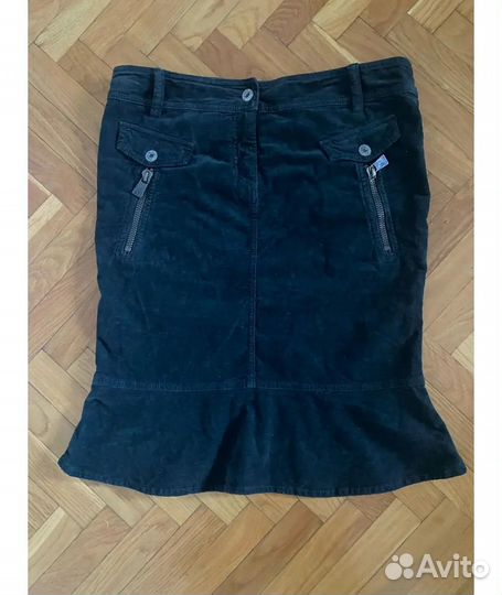 Armani jeans Черная хлопковая юбка миди