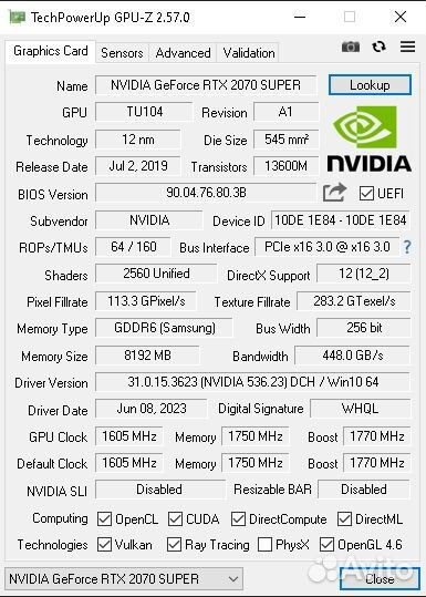 RTX 2070 super Palit