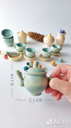 Деревянные игрушки. Игрушечная посуда Sky blue