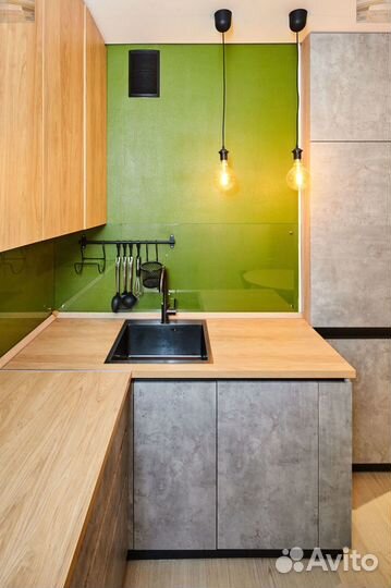 Кухня по дизайну Лофт по размеру