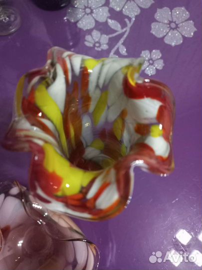 Ваза цветное стекло СССР