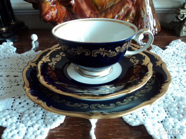 Чайный кобальтовый сервиз Reichenbach