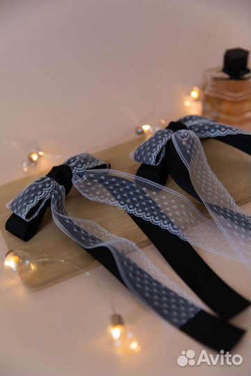 Банты для волос с кружевом 2 шт