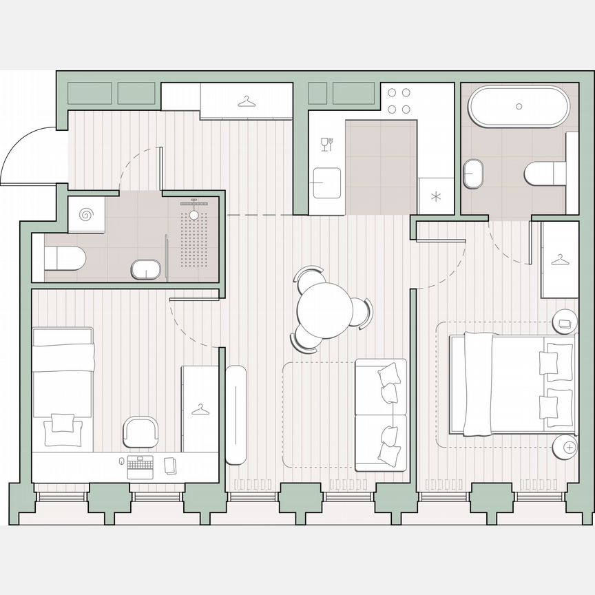 2-к. квартира, 53,4 м², 10/44 эт.