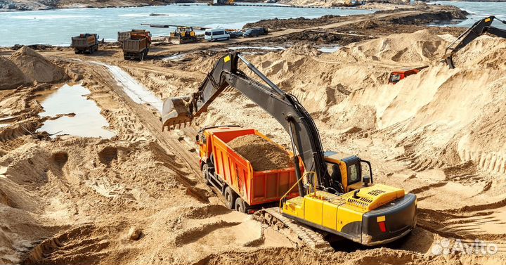 Песок карьерный в наличии с доставкой