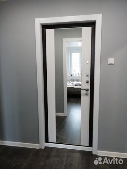 Дверь металлическая с зеркалом