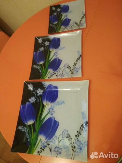 Комплект тарелок квадратных